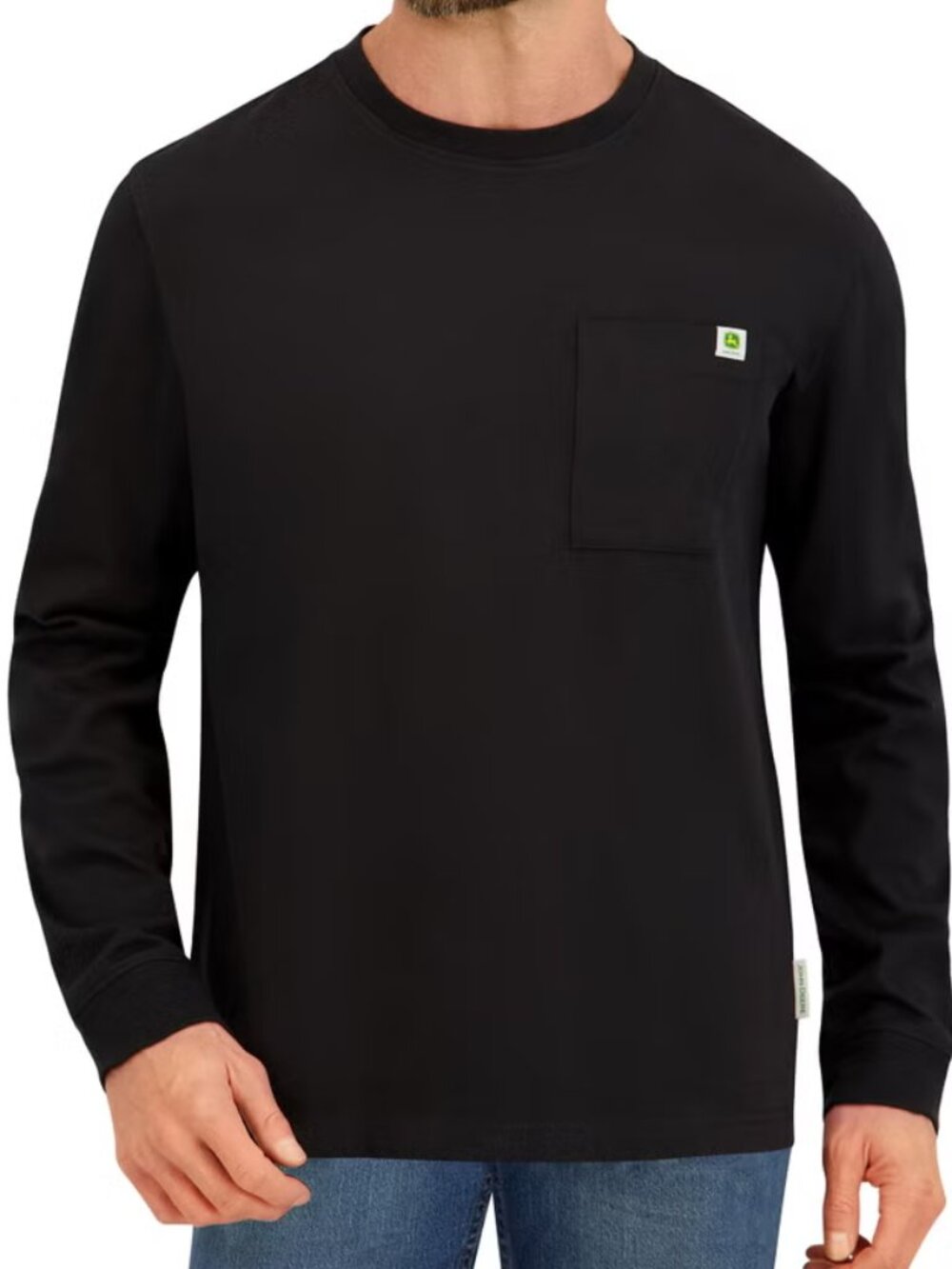 John Deere Men's Long Sleeve Tee, Black, M
